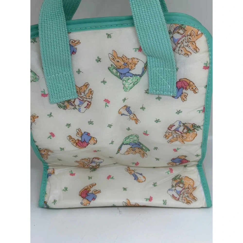 Peter Rabbit Insulated Lunch Bag White Green Beatrix Potter Bunny Tote Small